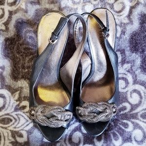 Guess peeptoe, sling back heels